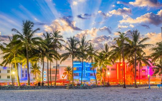 Miami Beach, Florida, where hotels have mostly remained open