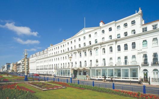 Accommodation options include the Burlington Hotel in Eastbourne (Credit: Shearings)