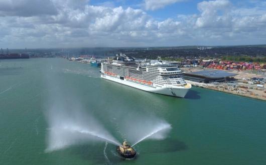 MSC's Virtuosa was the first ship to restart sailing in the UK back in May