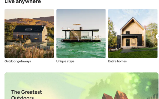 Airbnb is promoting the 'work anywhere' concept on its website
