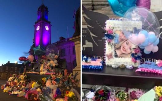 South Shields town hall was lit up in the Chloe and Liam Together Forever Trust's colours