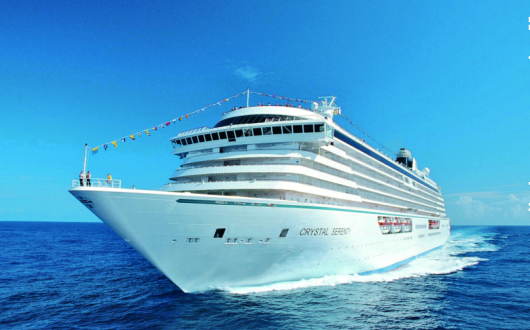 Crystal Serenity set sail from the Port of Nassau on 3 July