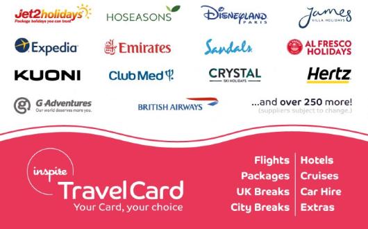 Inspire's Travel Card allows holders to buy a range of travel products