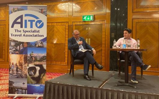 Aito's Noel Josephides interviewed MP Huw Merriman at the association's event in London