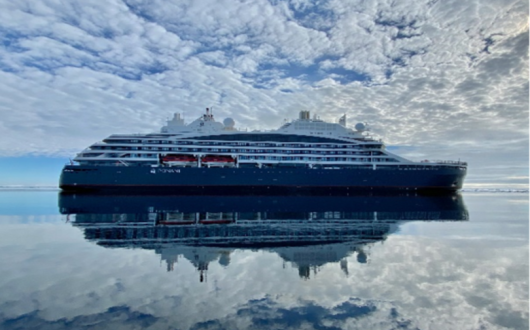 The vessel is thought to be the first hybrid electric polar exploration ship to be powered by Liquified Natural Gas (LNG)