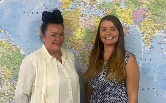 Jenna McCullagh (left) with Holiday Franchise Company new arrival Kimberly Hood (right)