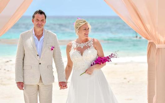 Cathy and Nick Leverett renewed their vows at Sandals Royal Barbados