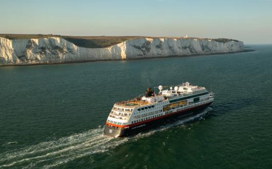 A 15-day "Northern Lights and Fjords Expedition" round-trip sailing from Dover to the North Cape has departures between October 2021 and March 2022