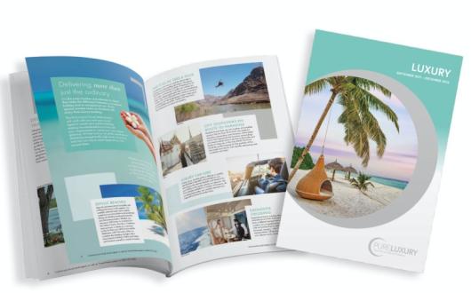The Pure Luxury brochure features hotels and itinerary ideas across the Indian Ocean, Arabia, the Caribbean, Far East, Africa, North America, Europe and Australasia