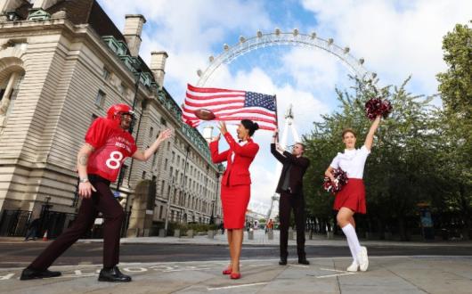 Virgin Atlantic cabin crew appeared at the London Eye in iconic US costume inspired by the consumer research