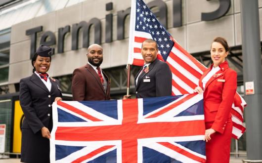 British Airways and Virgin Atlantic have come together to celebrate the reopening of the US