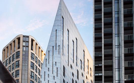 The towering home of Montcalm East is an architectural optical illusion