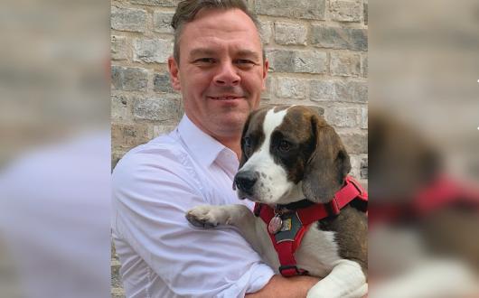 New PetsPyjamas boss James Williams with Mavis