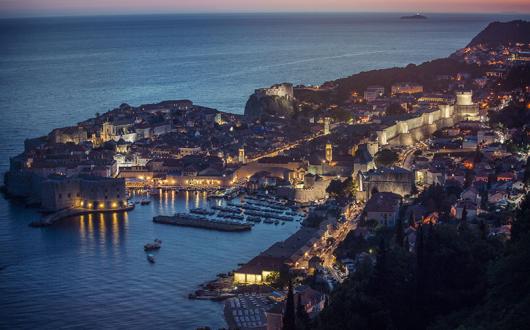 Dubrovnik cityscape at sunset