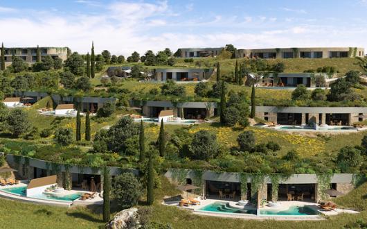 Villas at Mandarin Oriental, Costa Navarino are set into the hillside