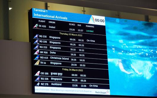 Perth airport has begun welcoming tourists again