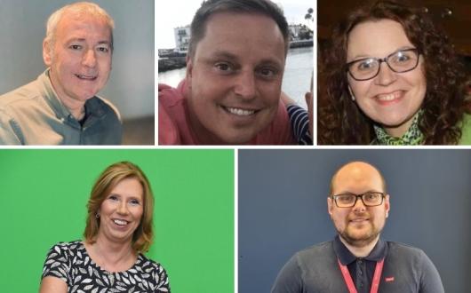 Meet the champions (clockwise from top left): Tony Mann, Chris North, Gina McRobbie, David McDonald and Carol Blackburn