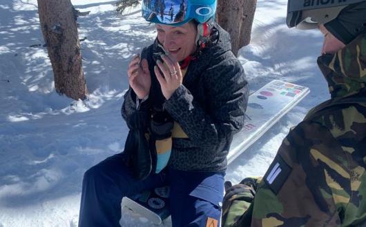  Not Just Travel consultant Emily Maycock was surprised by a proposal from her partner while snowboarding on a fam trip to Aspen 