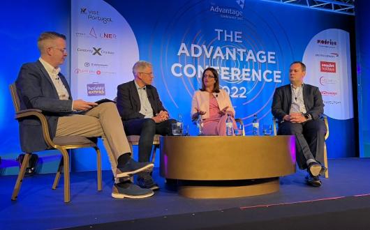 L-R: Moderator David Meade, Simon Calder, Julia Lo Bue-Said and Tim Alderslade (Credit: @AdvantageHQ / Twitter)