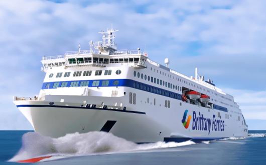 An artist's impression of Brittany Ferries' new hybrid powered ship Saint Malo