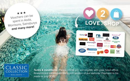 Agents can earn between £25 and £250 worth of vouchers on each Classic booking