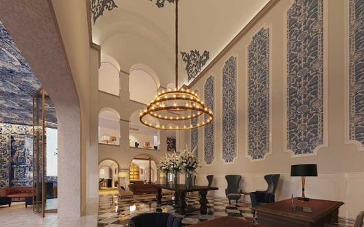 The lobby in the Anantara Royal Vila Vicosa 