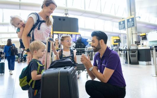 Rylan has become an honorary member of Heathrow's "purple people" crew (Credit: Heathrow airport)