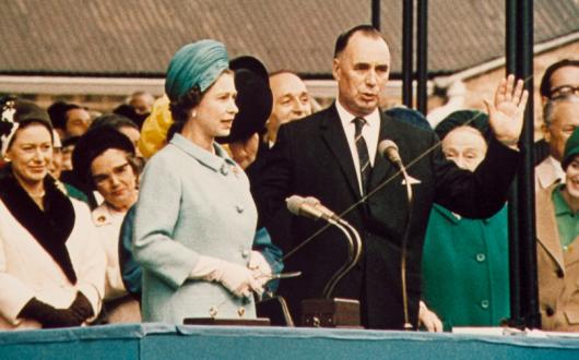 Queen Elizabeth II named Cunard ship QE2 in 1967 (Credit: Cunard)
