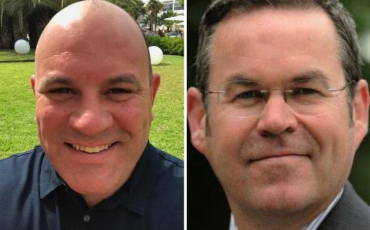 Chris Simmonds (right) will take over from Andy Freeth (left) as JG Travel Group chief with immediate effect