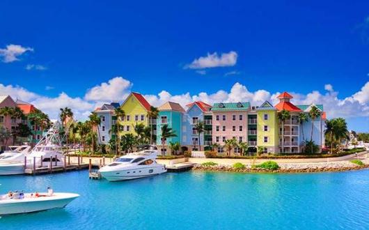 Boats moored in the Bahamas