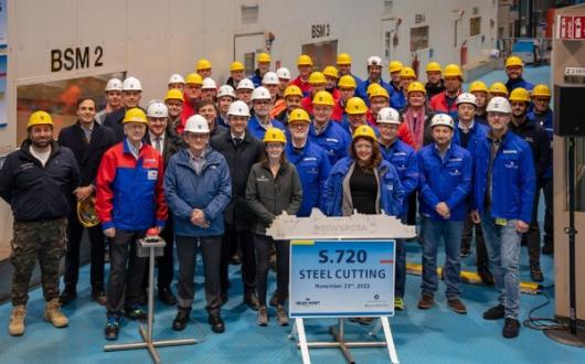 Silversea cut steel on Silver Ray on Wednesday (Credit: Silversea)