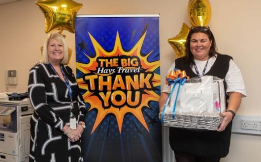 Winner Joanne Anderson (right) with Hays retail and training director Jane Schumm 