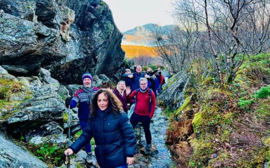 Hiking up Torghatten, the mountain with a distinctive hole