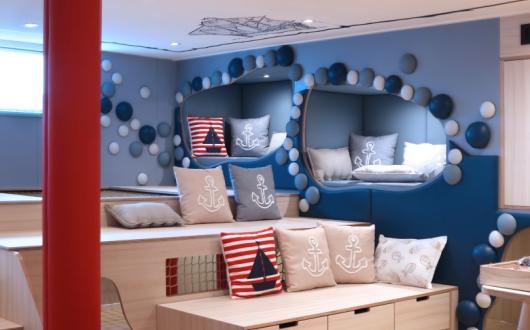 As well as family cabins sleeping up to five, there's a dedicated kids' club onboard