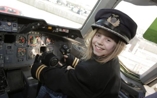 Manchester airport's Flight Academy offers children the chance to sit in a cockpit