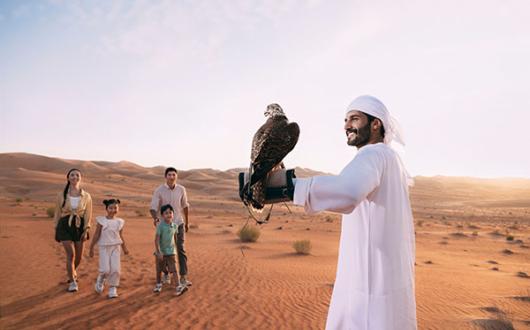 A falconry experience at Qasr Al Sarab
