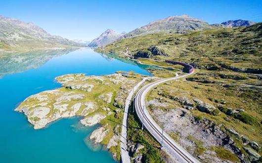 Travel from Switzerland to Italy on the Bernina Express