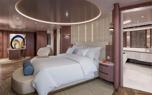 The bedroom area in Explora I's Owner's Residence