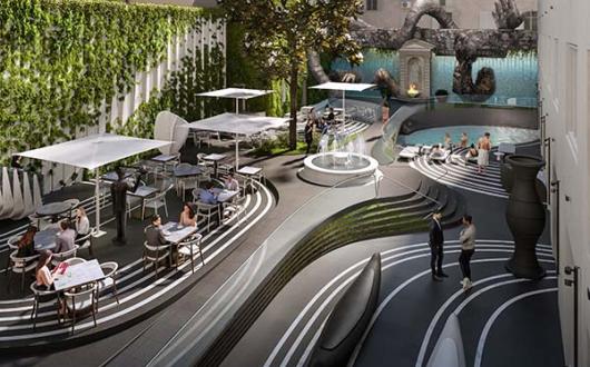 The courtyard at Romeo Roma