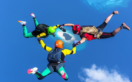 Guests can skydive above Ifuru Island Maldives