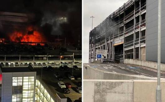 Luton airport fire October 2023 (Credit: Bedfordshire Fire and Rescue Service)