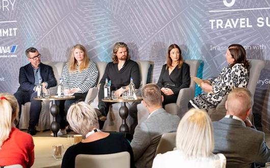 L-R: Stas Anastasiades, Kinsfolk & Co; Lucie Greene, Light Years; Tom Marchant, Black Tomato; Natasha Towey, Carrier; and TTG Luxury's April Hutchinson. Credit: Steve Dunlop Photography 