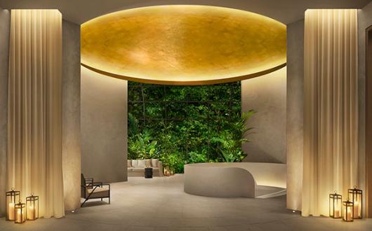 The lobby in the 204-key new Edition in Singapore