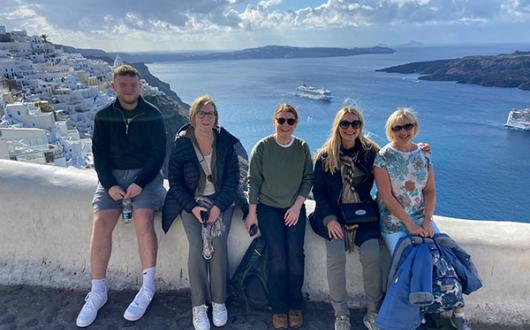 The travel advisors enjoyed a stop-off at Santorini on the TTG Luxury Journey with Silversea