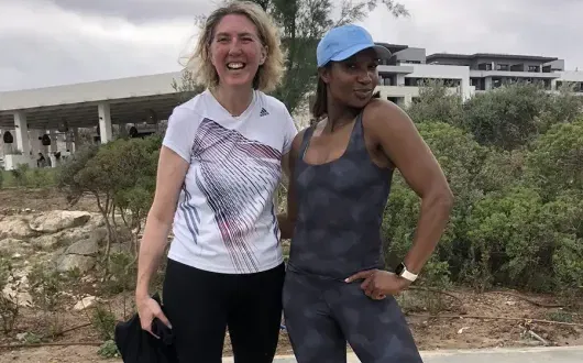 Tracey Davies and Olympian Denise Lewis