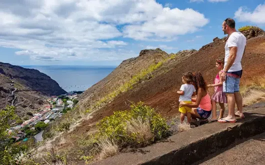 A family walking in St Helena. Credit: Mathias Falcone
