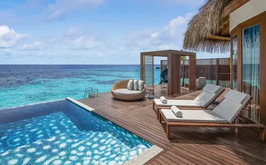 Premier Overwater villas offer a spacious deck at W Maldives