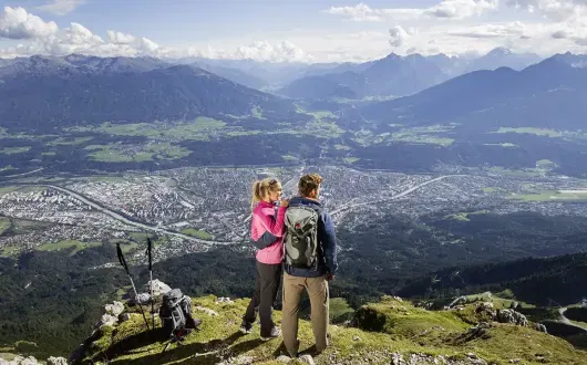The view of Innsbruck from the Nordkette mountain range. Credit: Innsbruck Tourism/Christian Vorhofer