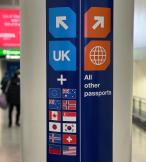 Passengers file to clear UK passport control