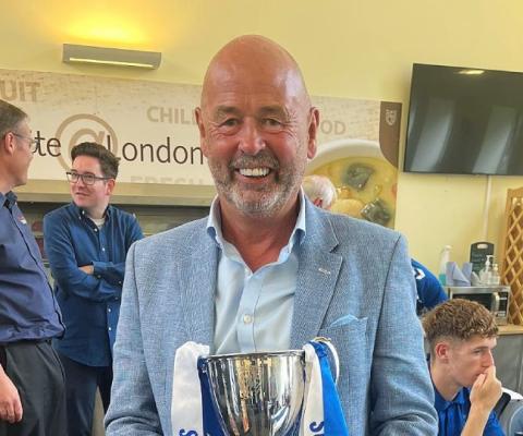 Hays Travel North West owner Don Bircham pictured with the Scottish FA youth cup